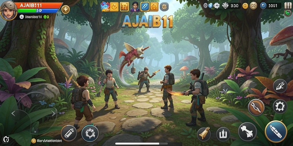 Tampilan gameplay AJAIB11 yang penuh warna dan interaktif.