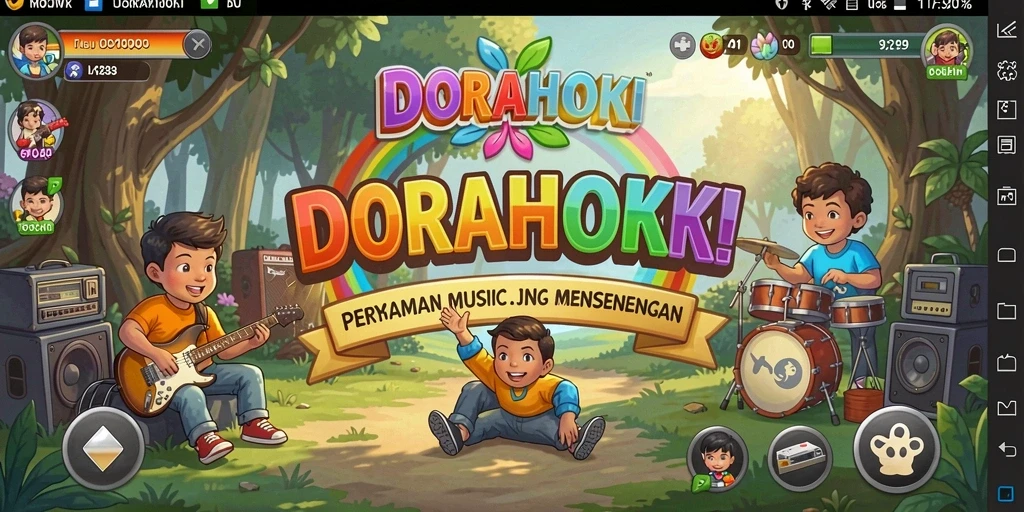 Screenshot gameplay DORAHOKI menampilkan keseruan bermain musik.