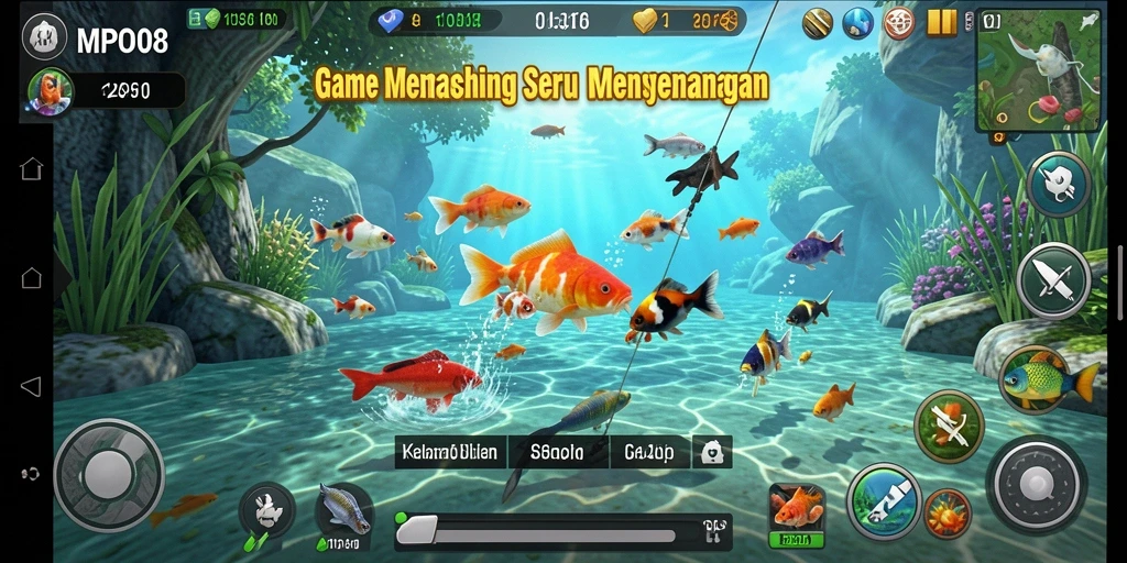 Gameplay seru dengan berbagai jenis ikan siap ditangkap di MPO08.