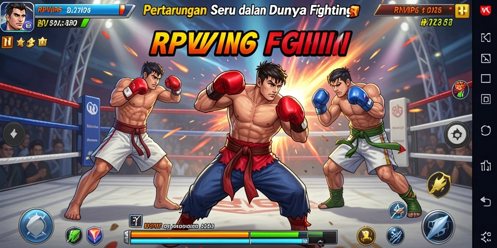 Screenshot RPVIP6 menunjukkan pertarungan intens antar karakter yang mendebarkan.