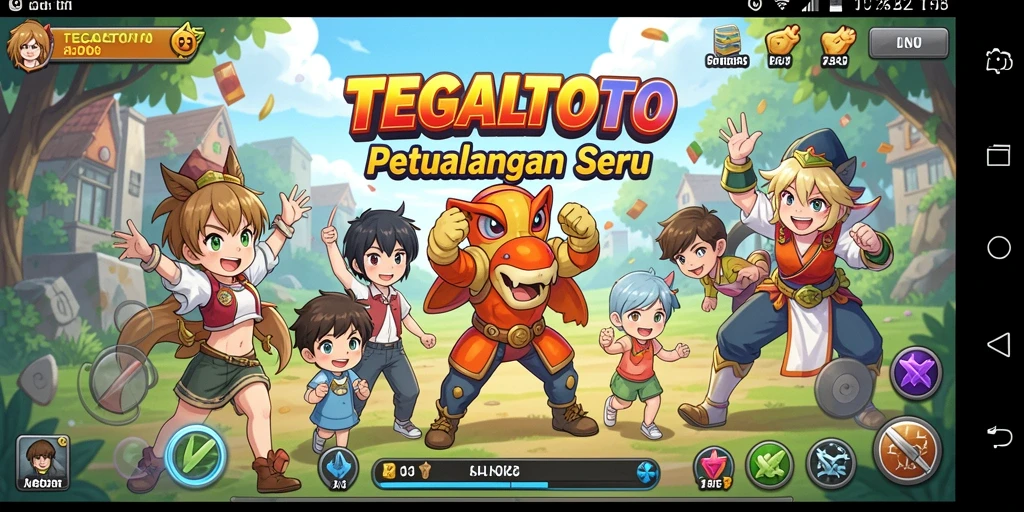 Screenshot gameplay TEGALTOTO menampilkan pertarungan seru karakter Anime.