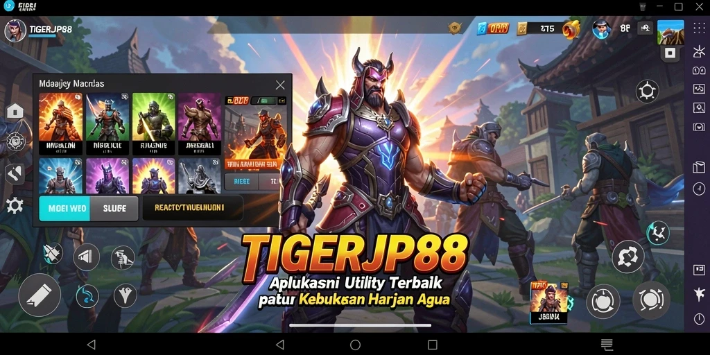 Screenshot gameplay <strong>TIGERJP88</strong> yang menampilkan fitur utilitas yang bermanfaat.